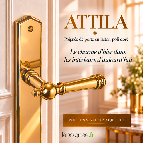 Poignées de porte ATTILA, Laiton poli