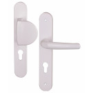 Angle 1 : Palière réversible pour porte d'entrée extérieur, poignée d'intérieur aluminium Blanc Ral 9016 Mat