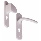 Angle 4 : Palière réversible pour porte d'entrée extérieur, poignée d'intérieur aluminium Blanc Ral 9016 Mat