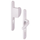 Angle 5 : Palière réversible pour porte d'entrée extérieur, poignée d'intérieur aluminium Blanc Ral 9016 Mat