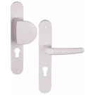 Angle 3 : Palière réversible pour porte d'entrée extérieur, poignée d'intérieur aluminium Blanc Ral 9016 Mat