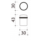 Butée de porte sol, Cylindrique bois