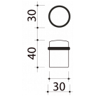 Butée de porte sol CYLINDRIQUE HQ, Aluminium anodisé argent F1