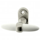 Poignée de fenêtre crémone ATHENA, Bois blanc/Aluminium gris nickel mat