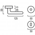 2 poignées de porte sur rosace BABETTE, Laiton Nickel/Nickel mat