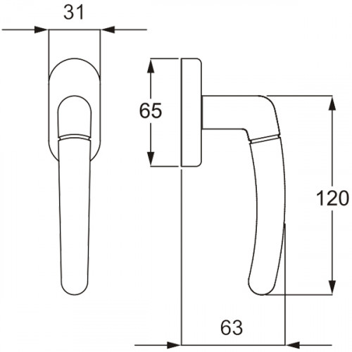 Poignée de fenêtre OB, BABETTE