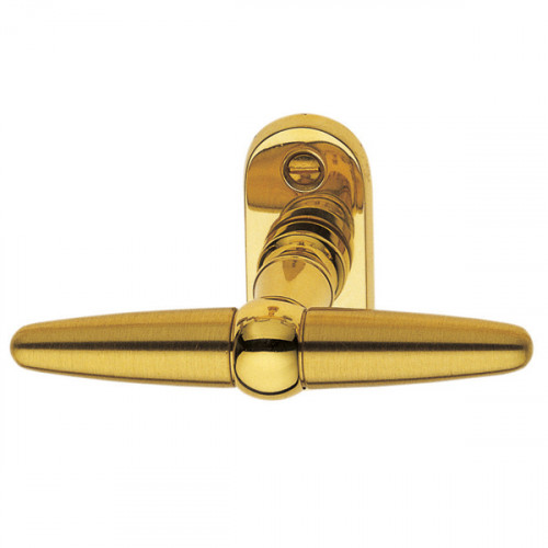 Poignée de fenêtre crémone BABETTE, Laiton doré poli/poli satiné ou gris nickel mat