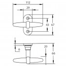 Poignée de fenêtre crémone BABETTE, Laiton doré poli/poli satiné ou gris nickel mat