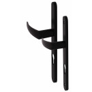 Angle 6 : poignées pour porte d'entrée Avoriaz gris ral 7016, côté extérieur à vis non apparentes et intérieur à vis apparentes