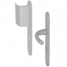 Angle 6 : 1 côté palière réversible sur plaque modèle Zenia Aluminium anodisé  F1 Argent, 1 côté pour porte intérieur