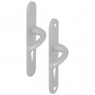 Angle 5 : ensemble zenia argent pour porte d'entrée, côté extérieur vis non apparentes, côté intérieur vis non apparentes