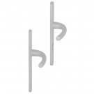 Angle 5 : poignées Zenia pour porte fenêtre F1 anodisé Argent, côté extérieur/ intérieur à vis non apparentes/ à vis apparentes