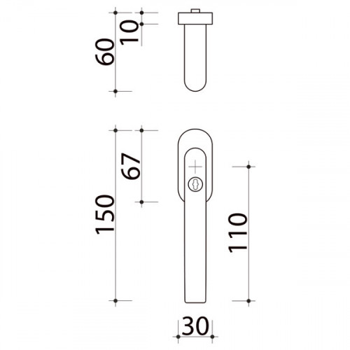 1 poignée de fenêtre Oscillio-battante, ZENIA