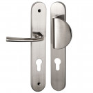 1 côté palière réversible sur plaque à vis non apparentes, 1 côté pour porte intérieur en Zamak Nickel Mat, Magali
