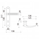 2 poignées de porte AUDACE, Aluminium entraxe 195 mm