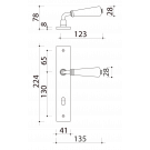 2 poignées de porte ALIX, béquille Bois noir mat entraxe 195 mm