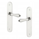 2 poignées de porte SHABBY, Porcelaine blanc entraxe 195 mm