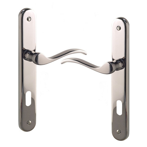 2 poignées de porte AGATHE, Laiton entraxe 195 mm