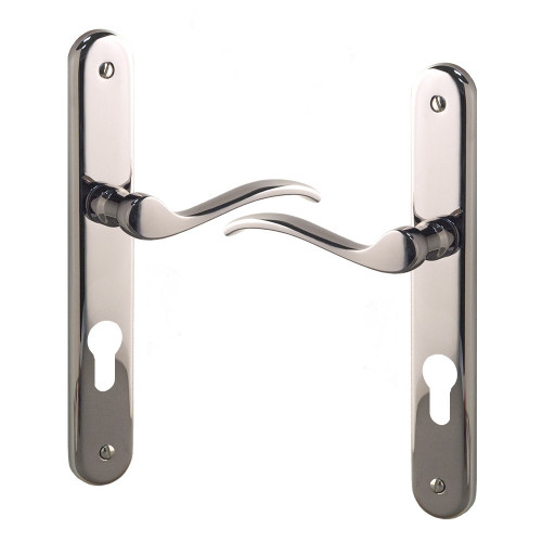 2 poignées de porte AGATHE, Laiton entraxe 195 mm