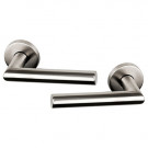 2 poignées de porte sur rosace ALBACETE, Inox mat