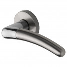 2 poignées de porte sur rosace BABETTE, Laiton Nickel/Nickel mat