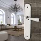 2 poignées de porte SHABBY, Porcelaine blanc entraxe 195 mm