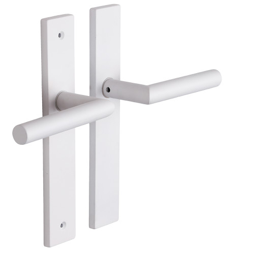 2 poignées de porte COTTON, Aluminium blanc mat entraxe 195 mm