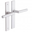 2 poignées de porte COTTON, Aluminium blanc mat entraxe 195 mm