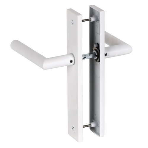 2 poignées de porte COTTON, Aluminium blanc mat entraxe 195 mm