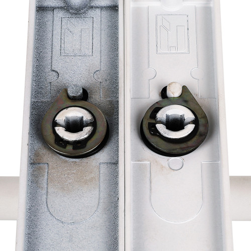 2 poignées de porte COTTON, Aluminium blanc mat entraxe 195 mm