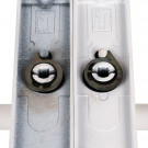 2 poignées de porte COTTON, Aluminium blanc mat entraxe 195 mm