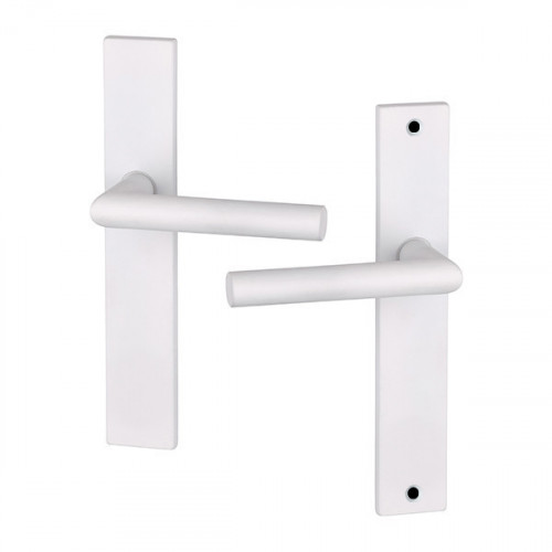 2 poignées de porte COTTON, Aluminium blanc mat entraxe 195 mm