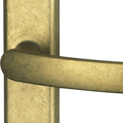 2 poignées de porte VINTAGE, Laiton brut laqué mat entraxe 195 mm