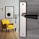 2 poignées de porte ALIX, béquille Bois noir mat entraxe 195 mm