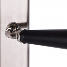 2 poignées de porte ALIX, béquille Bois noir mat entraxe 195 mm