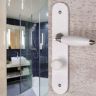 2 poignées de porte ATHENA, Bois blanc entraxe 195 mm