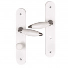 2 poignées de porte ATHENA, Bois blanc entraxe 195 mm