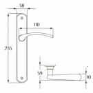 2 poignées de porte EVA, Aluminium entraxe 195 mm