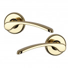 Poignée de porte sur rosace eva laiton poli