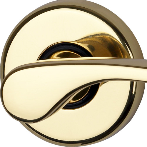 Poignée de porte sur rosace eva laiton poli