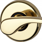 Poignée de porte sur rosace eva laiton poli