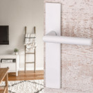 2 poignées de porte COTTON, Aluminium blanc mat entraxe 195 mm