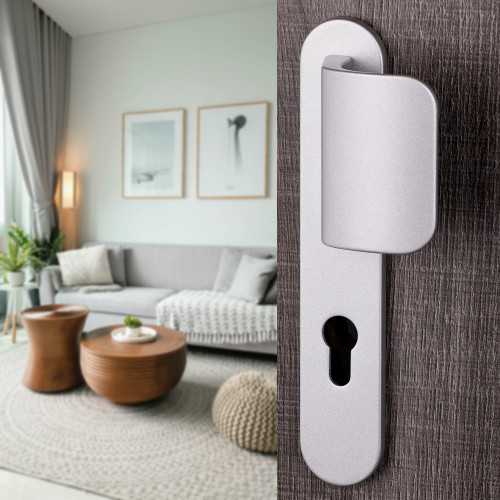 Palière réversible pour porte d'entrée extérieure sur plaque à vis non apparentes Zenia