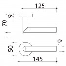 2 poignées de porte sur rosace BRUNELLA, Inox