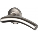 2 poignées de porte sur rosace KRISS, Inox mat