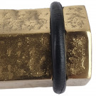 Butée de porte sol HEXAGONE, Laiton doré anneau Caoutchouc noir