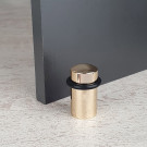 Butée de porte sol CYLINDRIQUE, réhaussée, Laiton doré poli brillant