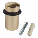 Butée de porte sol CYLINDRIQUE, réhaussée, Laiton doré poli brillant