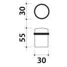 Butée de porte sol CYLINDRIQUE, réhaussée, Laiton doré poli brillant