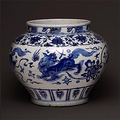 Vase en porcelaine de Chine bleu et blanc